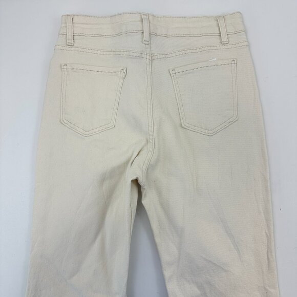 Unbranded Flare Women's' size 40 US size 12 Cream Light Beige Denim Jeans - Picture 4 of 4